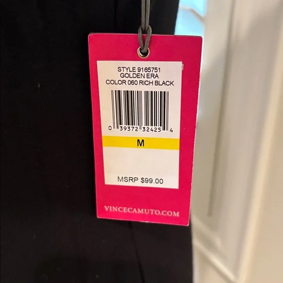 Vince Camuto Black Long Sleeve Maxi Dress Embellished Neckline New Medium - Picture 4 of 8